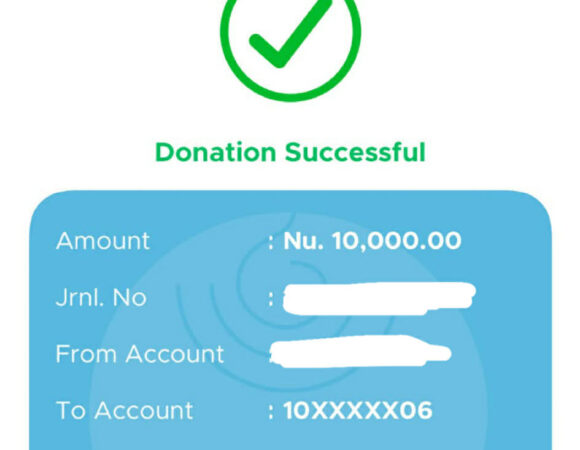 Donation from Mr. Jangtsep Sonam Jigme